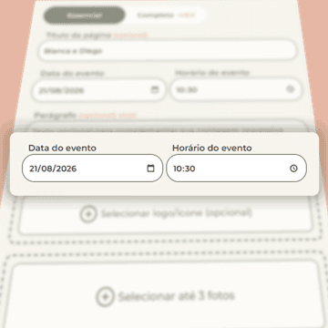 Selecionar data do evento